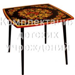 Стол квадратный "Осень2" (Square table "Autumn" with khokhloma painting , height 580)