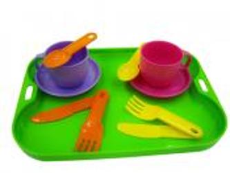 Набор детской посуды "Минутка" с подносом на 2 персоны