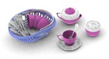 Набор посуды «Чайный сервиз «Волшебная Хозяюшка» (23 предмета в лукошке)